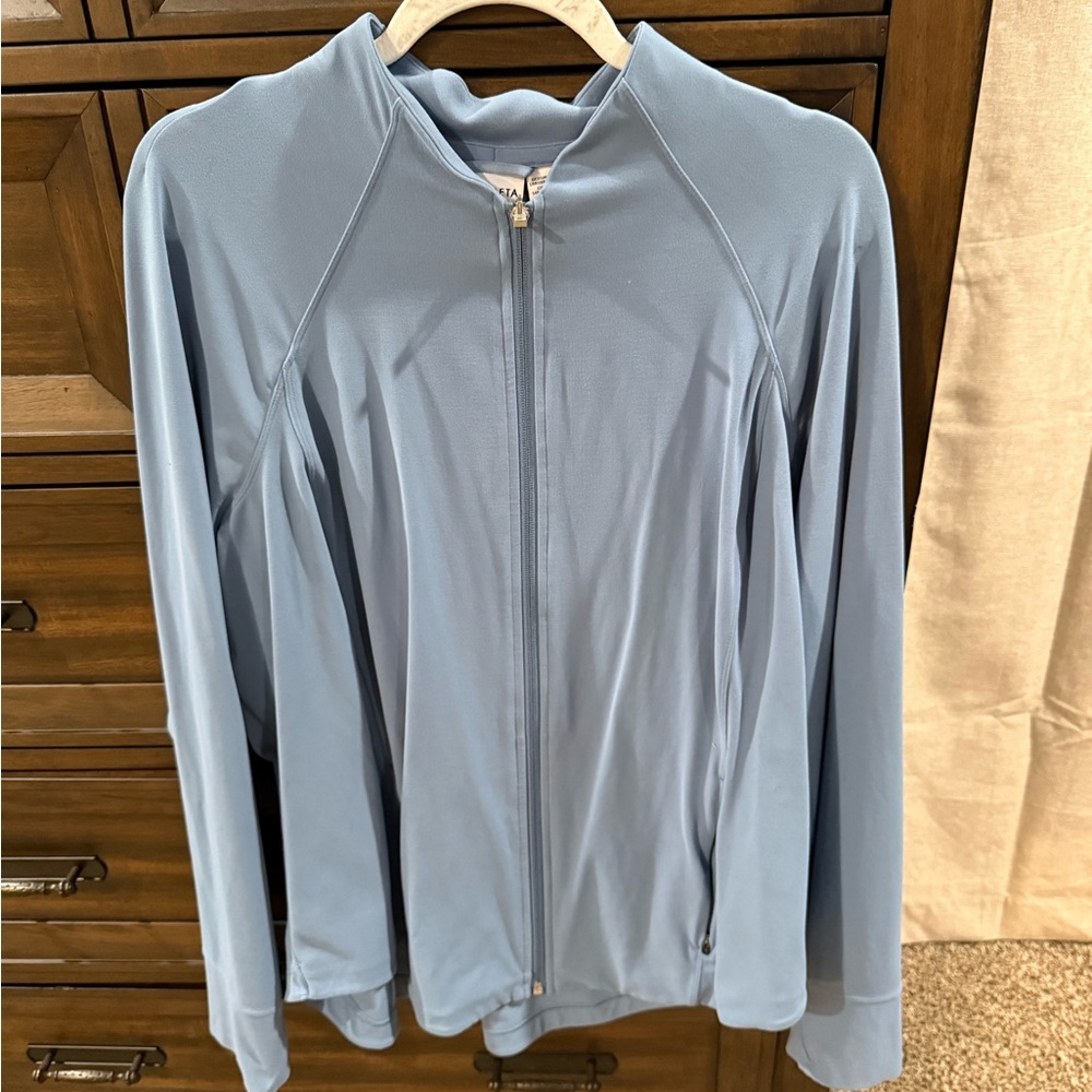 Athleta Light Blue Zip-Up Jacket